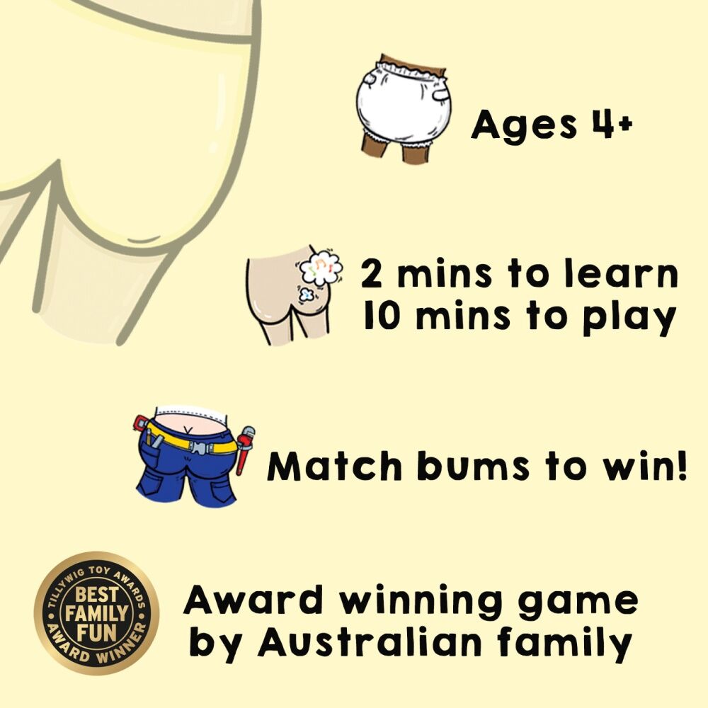 Go Bum Card Game Family Friendly Cheeky Matching Play 2-7 Players Ages 4+