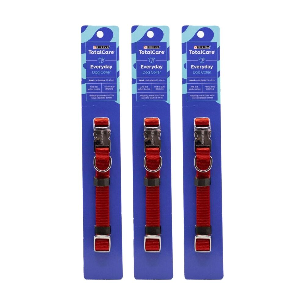 3PK Purina Total Care Everyday Adjustable Dog Collar Small 25-40cm Assorted