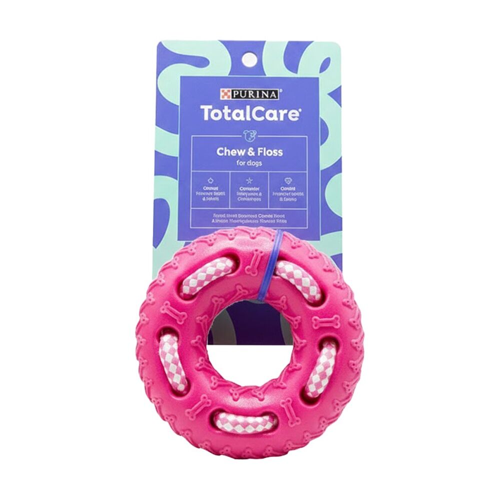 6PK Purina Total Care Chew And Floss Soft Rubber Dog Toy Assorted