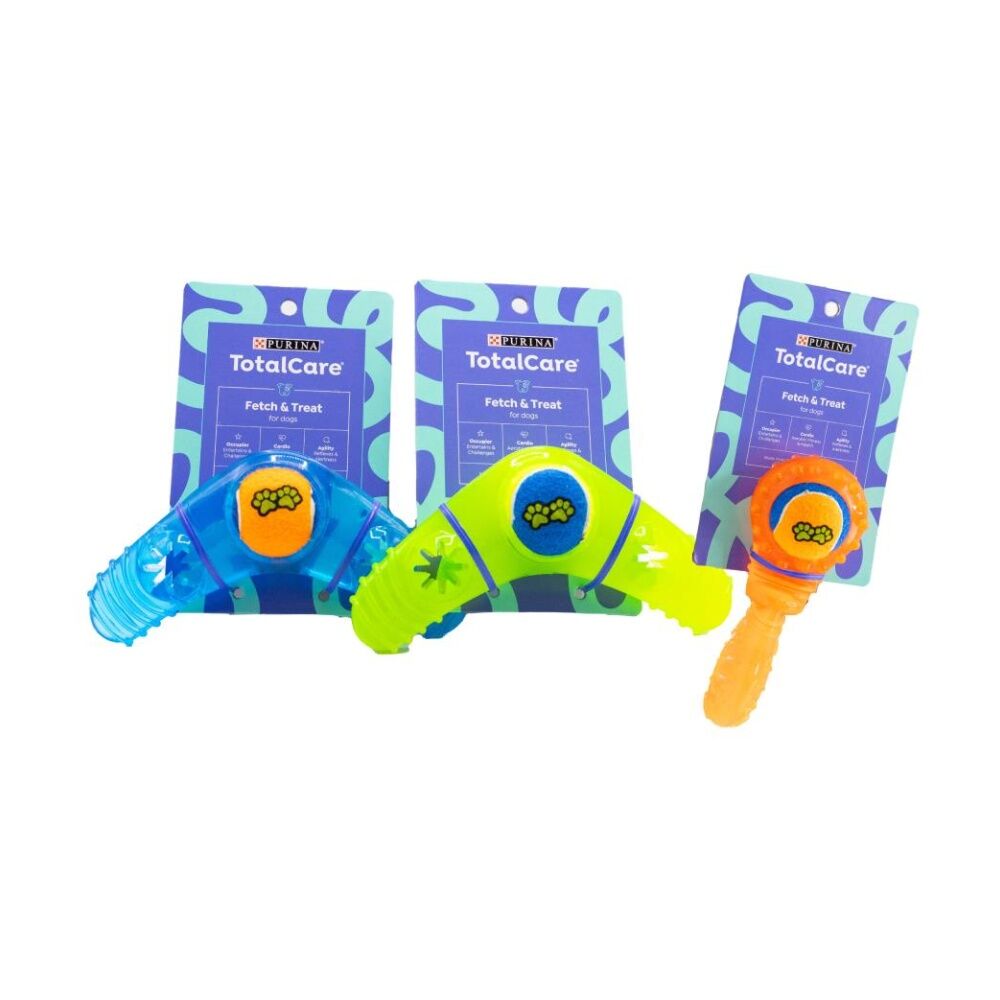 6PK Purina Total Care Fetch & Treat Throwing Dog Toy Assorted