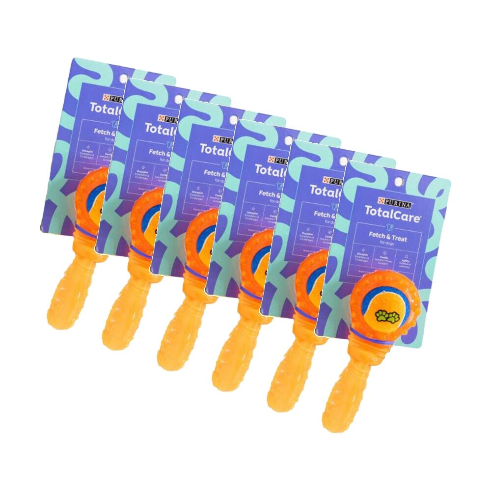 6PK Purina Total Care Fetch & Treat Throwing Dog Toy Assorted