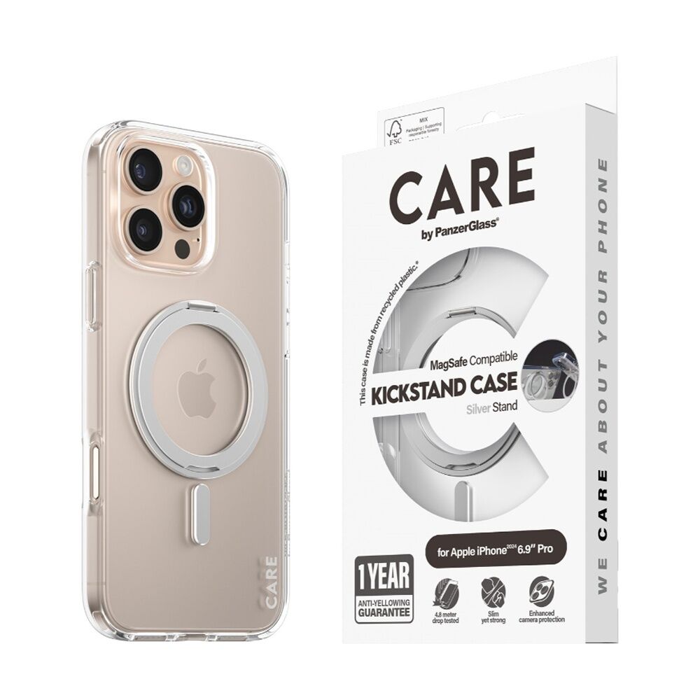 Panzer Feature(MS&KS)Cse -iPhone 16 Pro Max Rugged Phone Cover - Silver