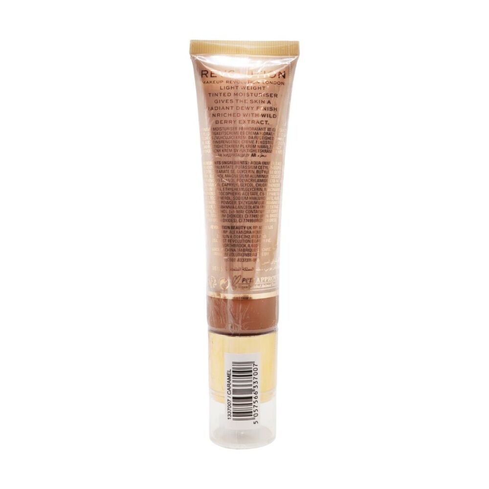Revolution Super Dewy Tinted Moisturiser Complexion Makeup Caramel 15ml