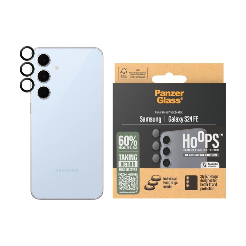 2PK Panzer PanzerGlass Hoops Lens Protector- Samsung Galaxy S24FE - Black