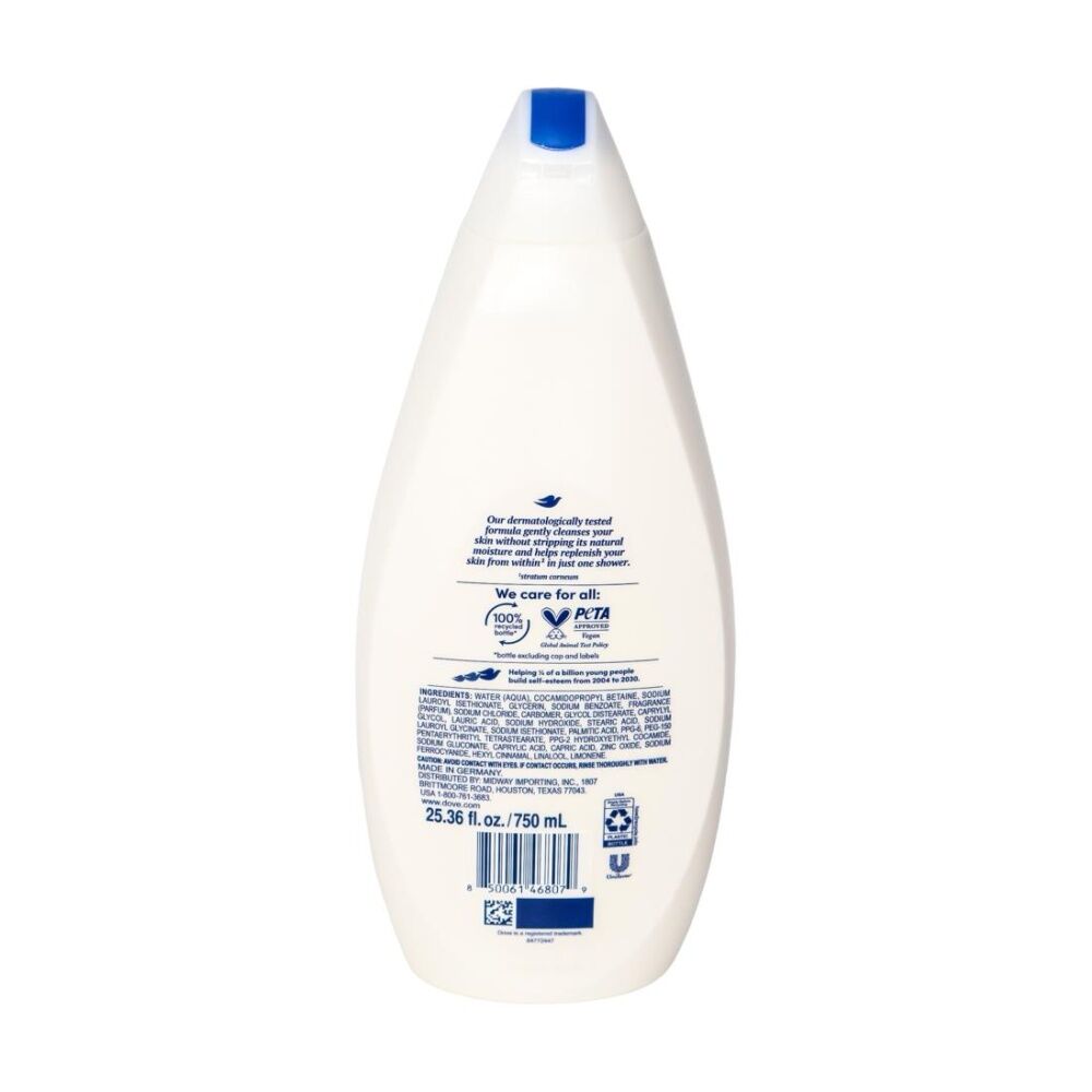 3PK Dove Gentle Cleanse Hydrate Body Wash Moisturising Formula 750ml