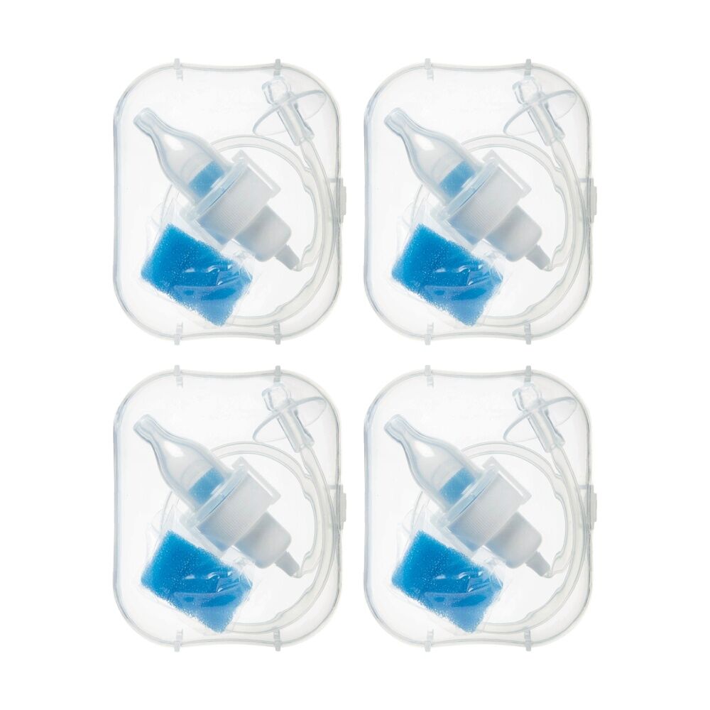 4x Nuby Breathe-Eez Baby Nasal Aspirator W/ Travel Case Safe Easy Clean Blue