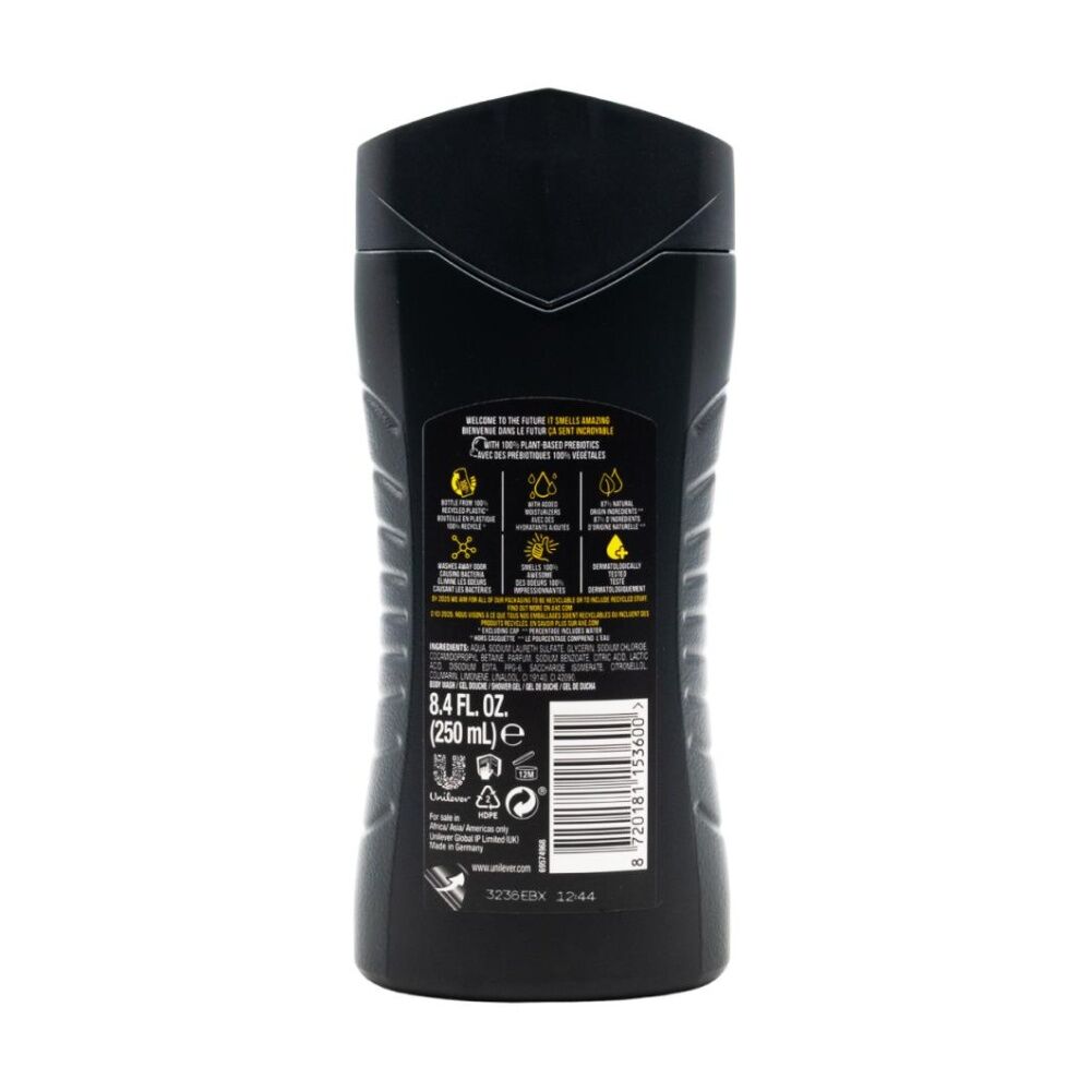 6PK Axe 3 In 1 Wash Body Face Hair Apollo Sage Cedarwood Fragrance 250mL