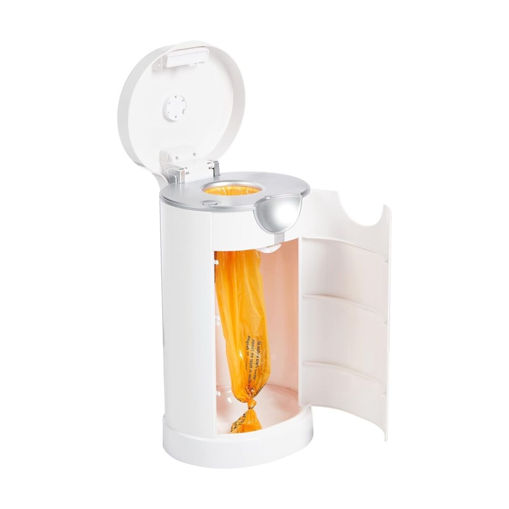 Munchkin 30L Baby Diaper Pail Self-Sealing Nappy Bin w/ Starter Refill White