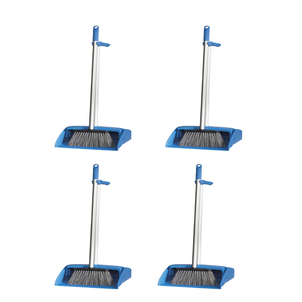 4PK Oates Commercial Lobby Pan And Brush Set Blue Aluminium Handles