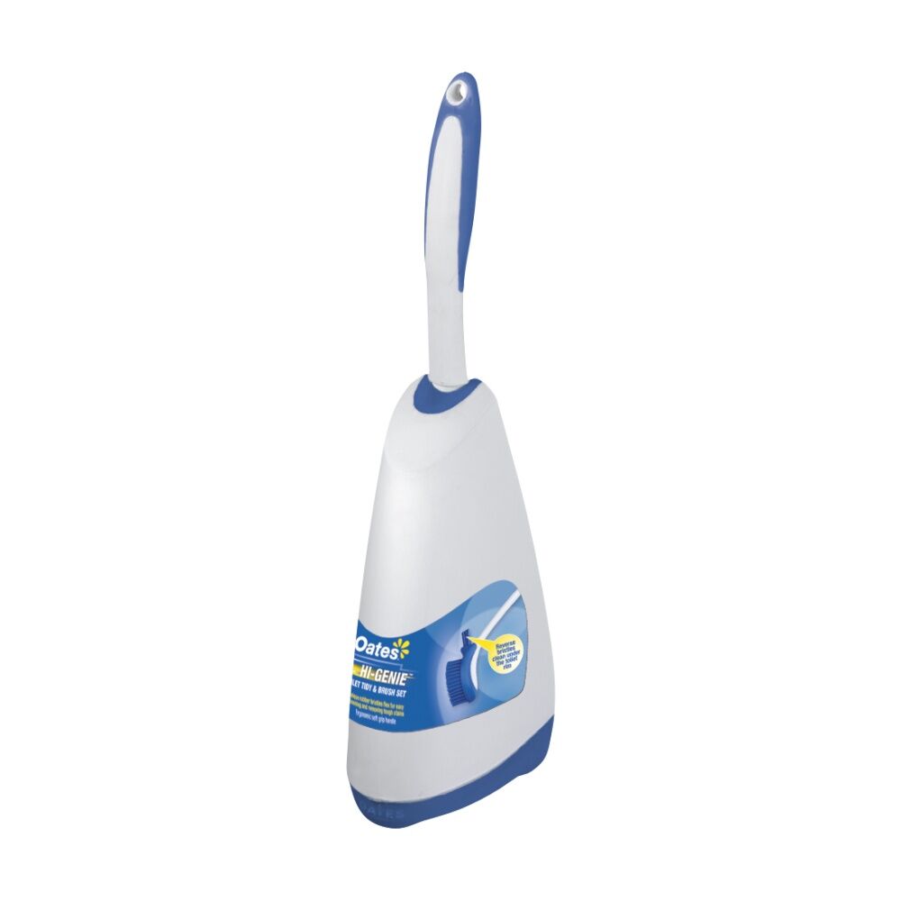 3PK Oates Hi-Genie Toilet Tidy Set Hygienic Brush With Ergonomic Handle