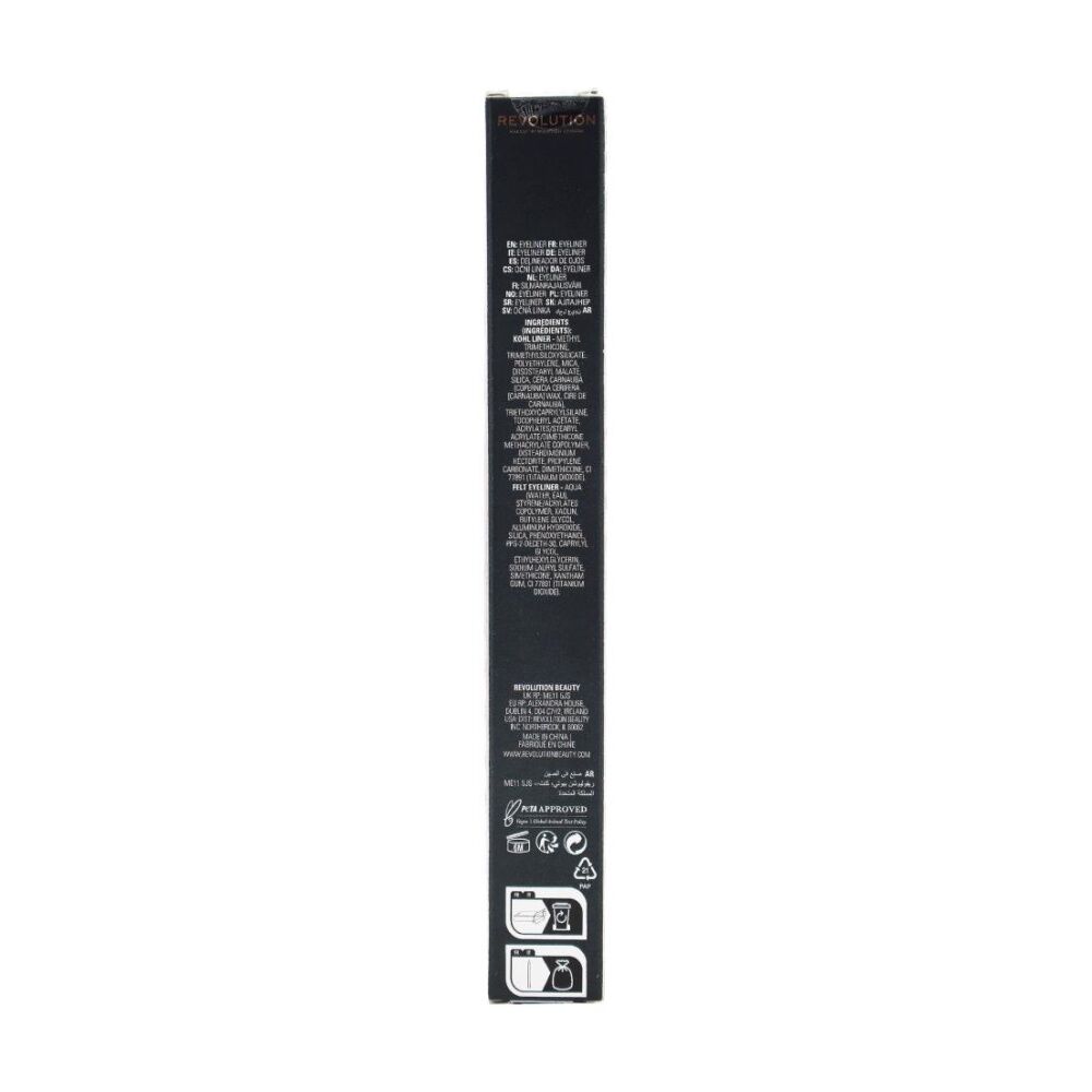 Revolution Felt & Kohl Eyeliner Precision Dual Liner Eye Makeup White 1.3g