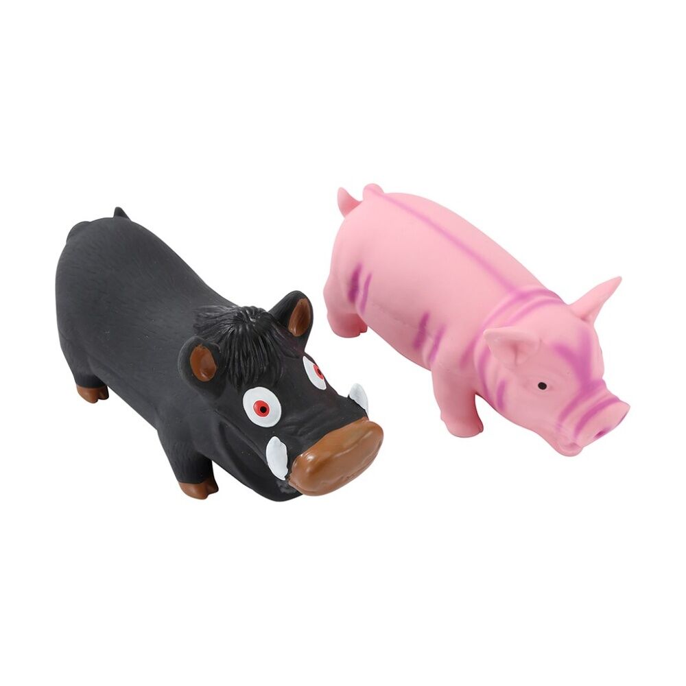 12PK Paws And Claws Squeaky Pig Rubber Latex Pet Dog Toy Durable 22cm