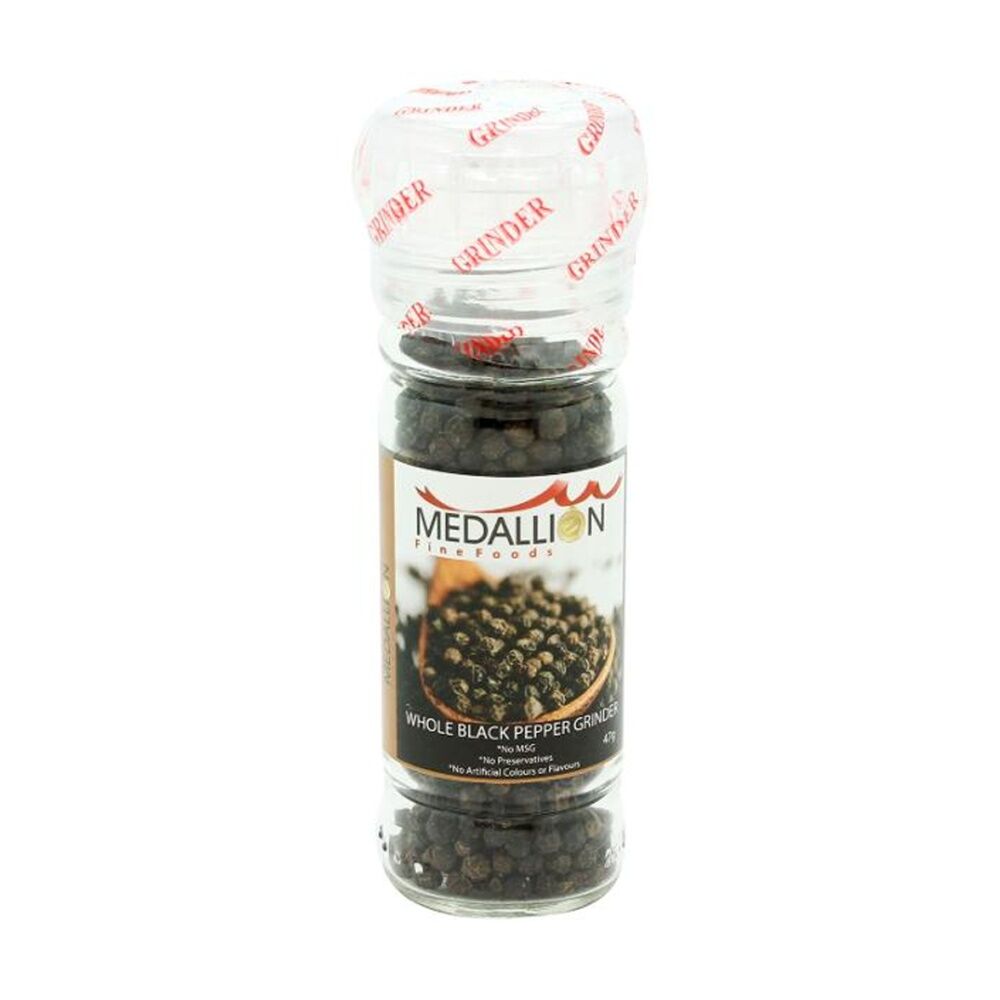 8PK Medallion Whole Peppercorn Black Pepper Mill Grinder Cooking Condiment 47g