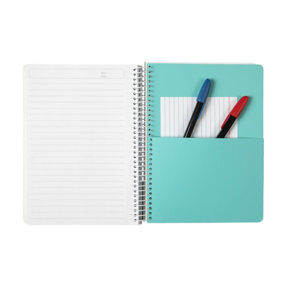 5PK Colourhide A5 Spiral Subject Book School Writing Notebook 300 Pages Black