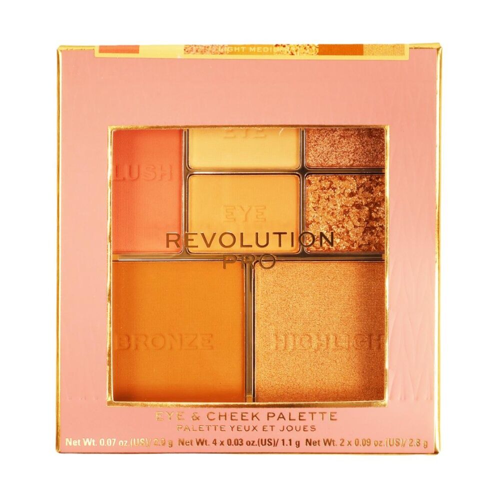 3PK Revolution Pro Iconic Eye & Cheek Makeup Palette Light/Medium 2.8g