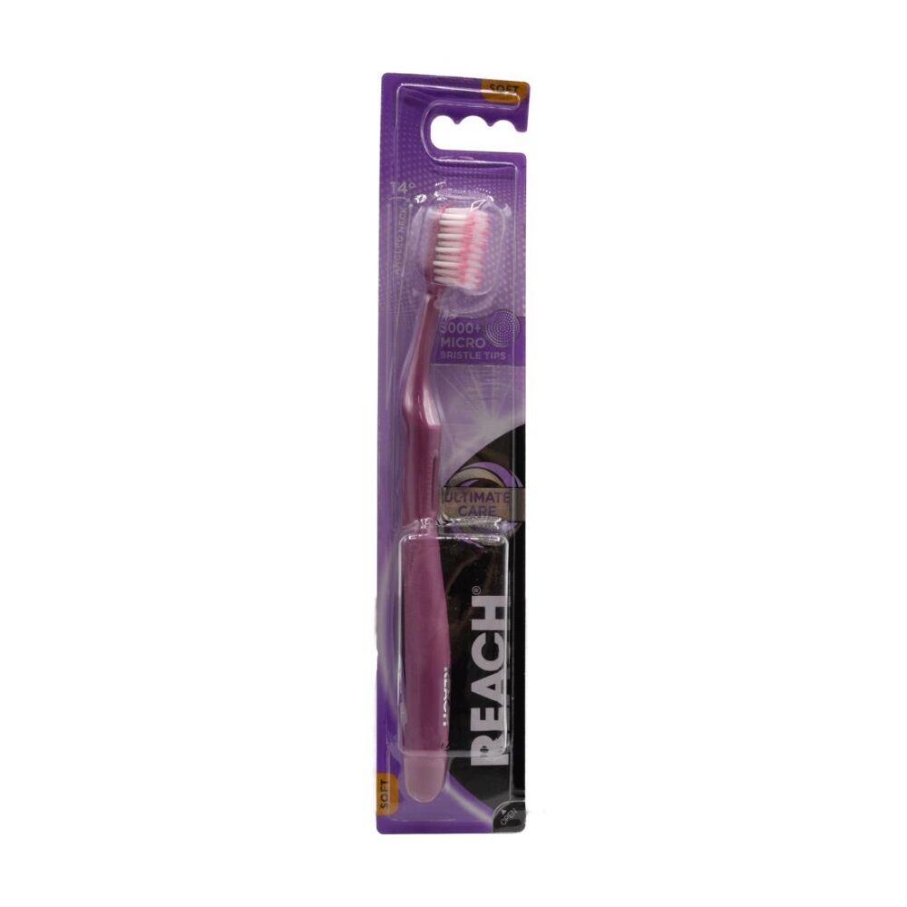 10PK Reach Ultimate Care Toothbrush W/ Multi-Level Bristles Soft Asstd Colours
