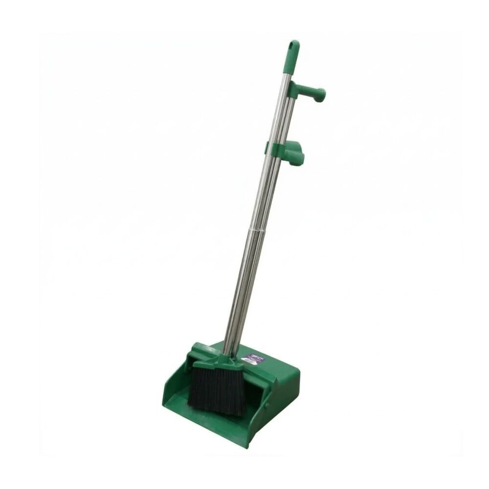 Edco Contractor Lobby Large Pan & Brush Set Indoor Outdoor Green