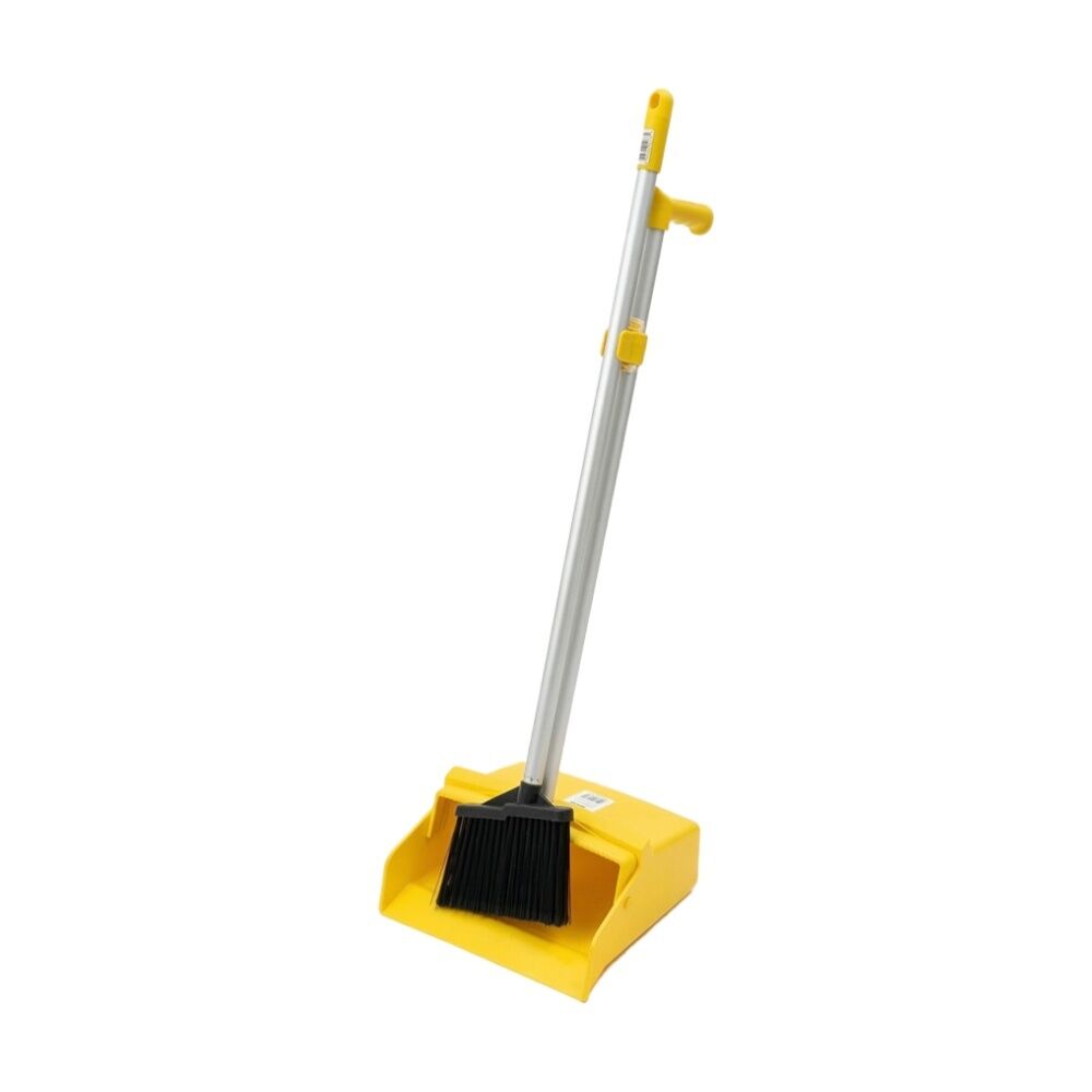 Edco Contractor Lobby Large Pan & Brush Set Indoor Outdoor Yellow