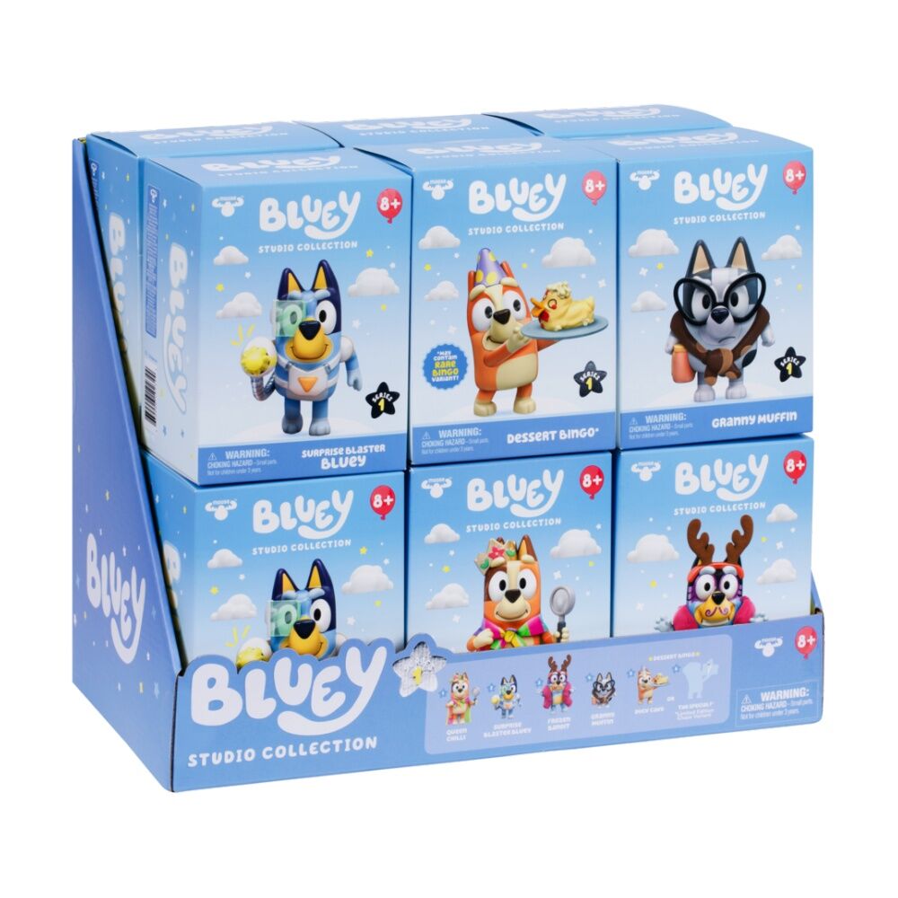 2PK Bluey Studio Collection Premium-Quality Kids Collectible Figure 8y+ Assorted