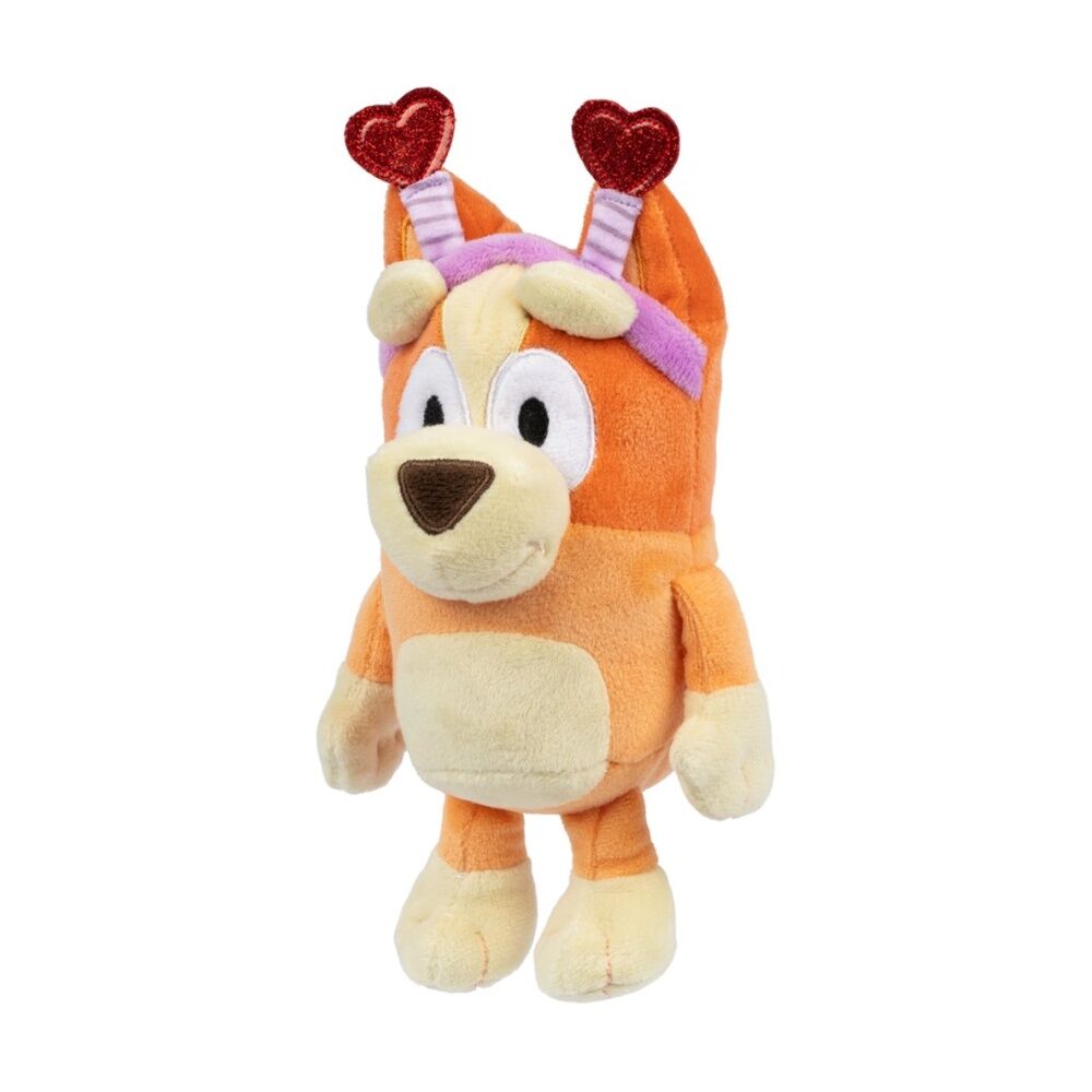 2PK Bluey Super-Soft Smoochy Kiss Valentines Single Kids Plush Toy 3y+ Assorted