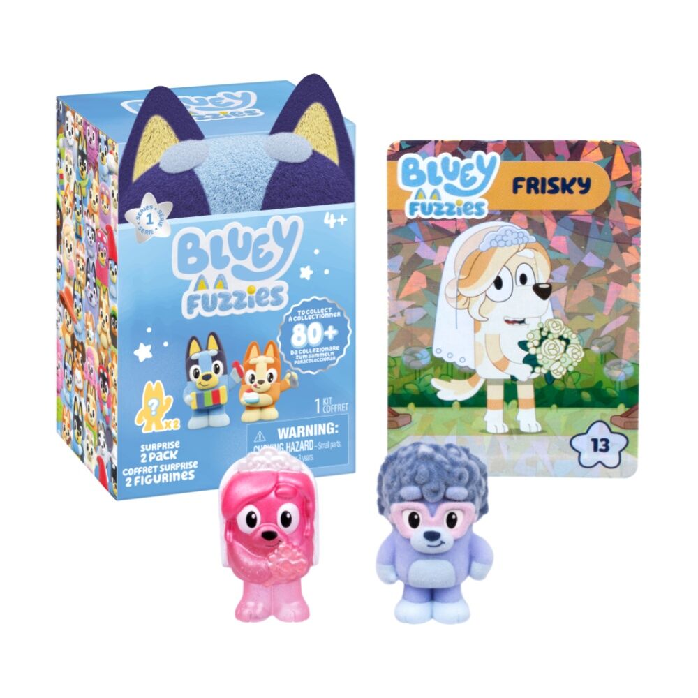 6x 2pc Bluey Fuzzies Figurine Set S2 Kids Toy Assorted