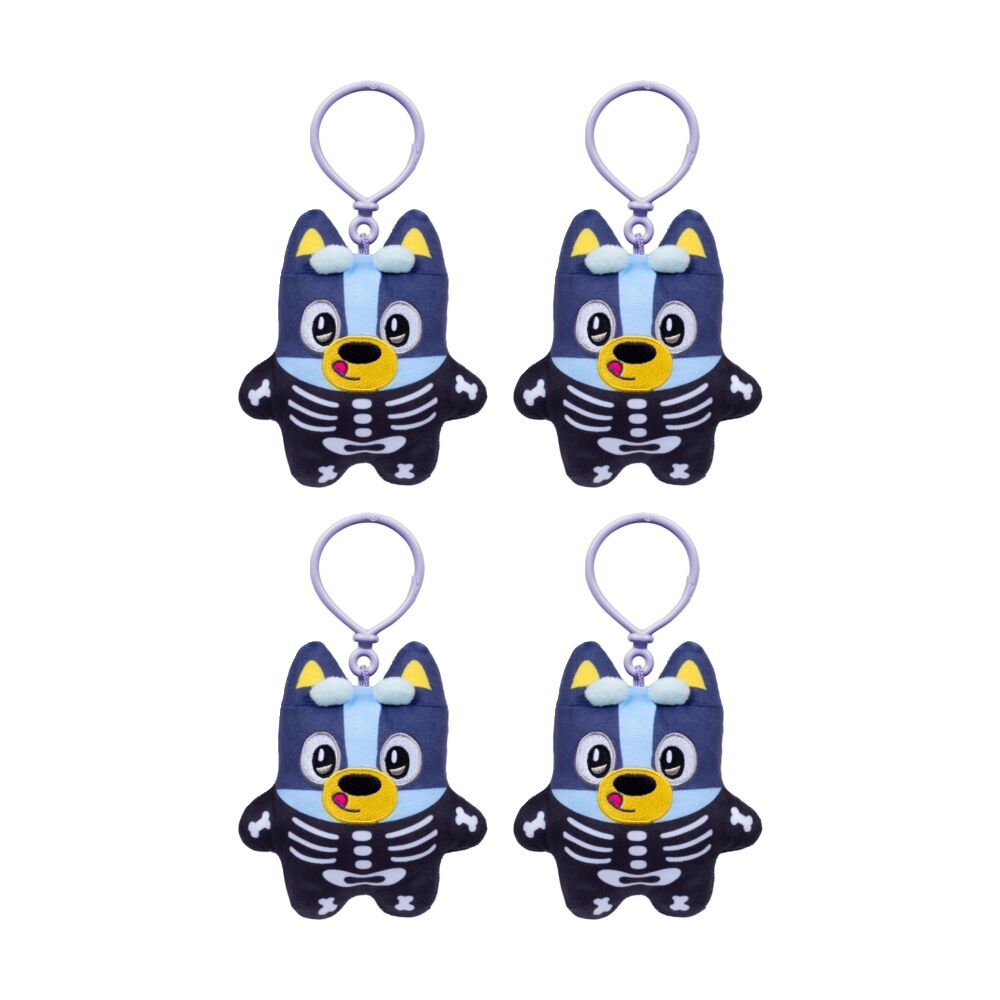 4PK Bluey Halloween Biscuits Mini Plush Keychain Assorted