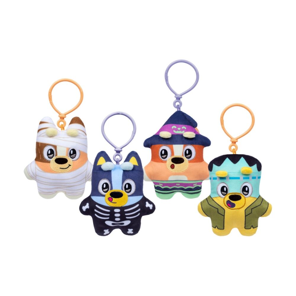 4PK Bluey Halloween Biscuits Mini Plush Keychain Assorted