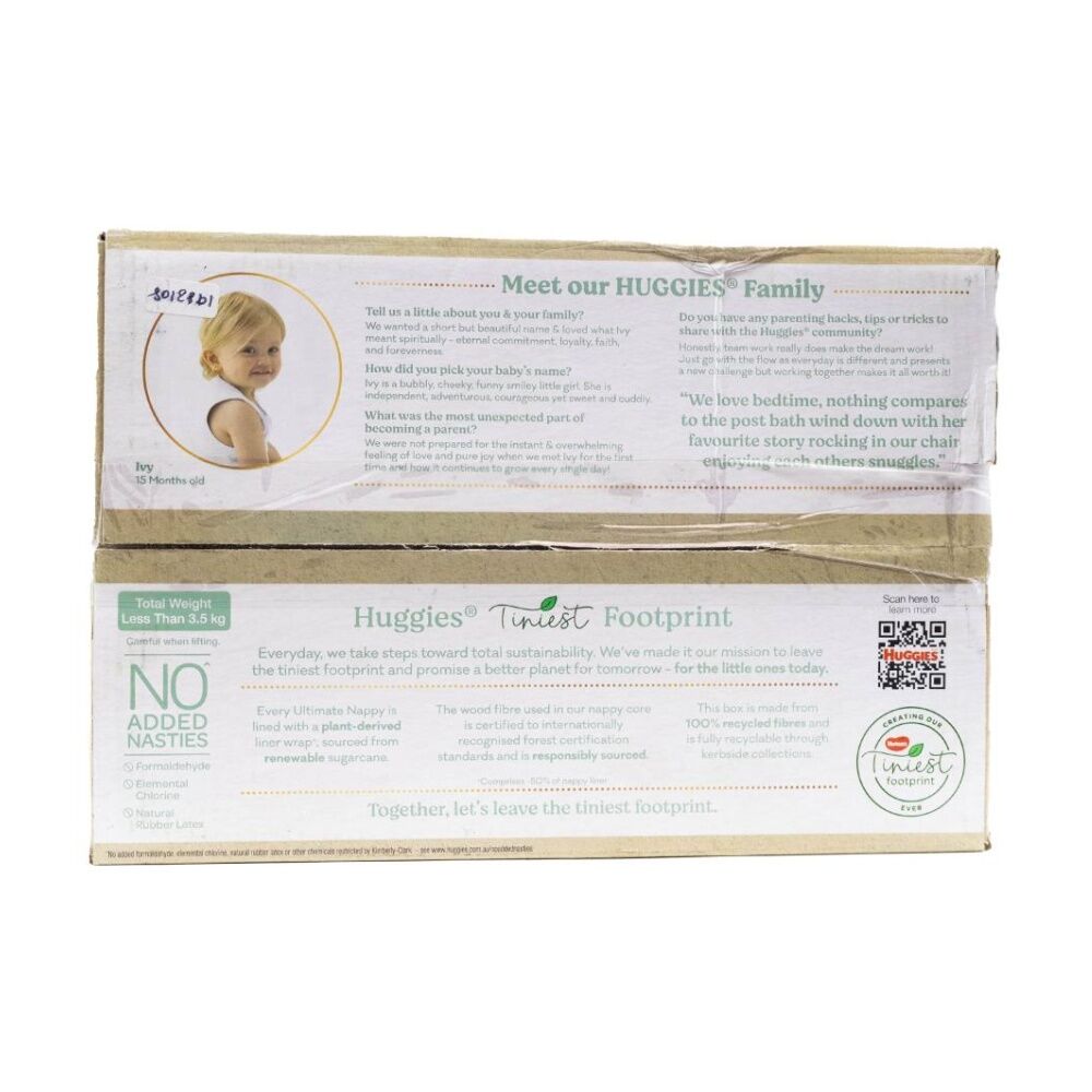 2x 56pc Huggies Pure Care Air Soft Nappy Pants Size 4 Boys & Girls 10-15kg