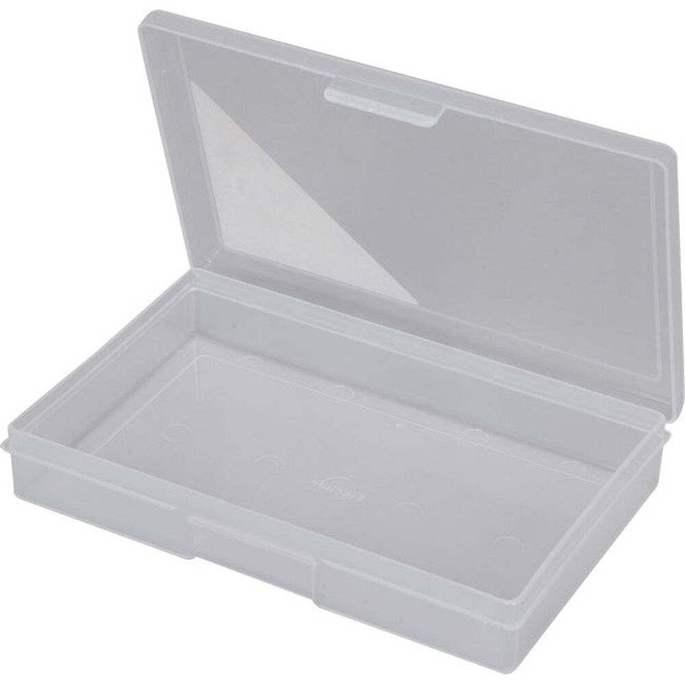 12PK Fischer Plastic 1 Compartment Storage Box Small Case Clear Parts Container
