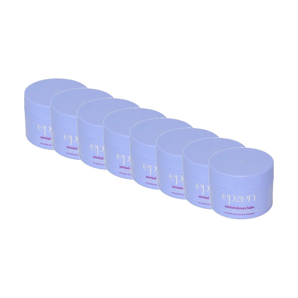 8PK Epzen Unwind Shower Balm In-Shower Moisturiser Shea Butter Vitamin E 200ml