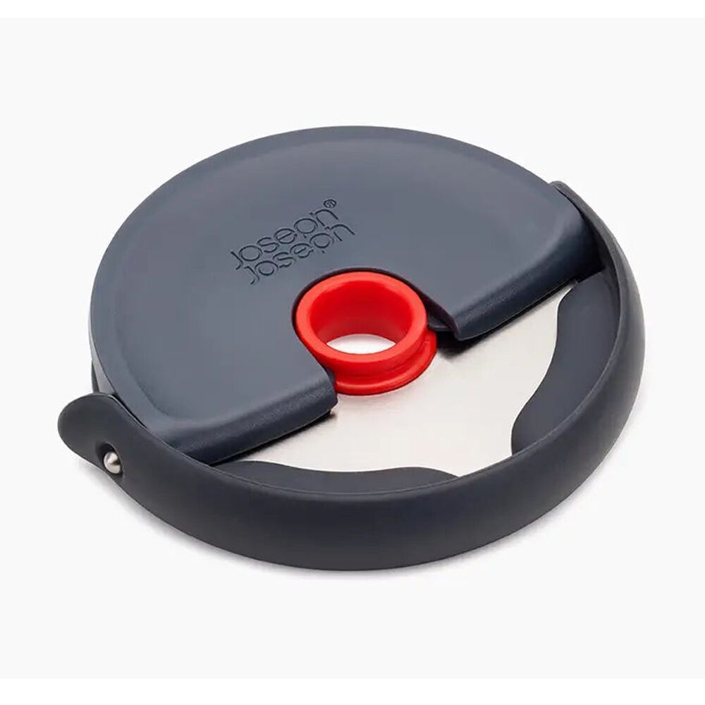 2PK Joseph Joseph Disc Easy-Clean Pizza Wheel Grey-Red Removable Blade