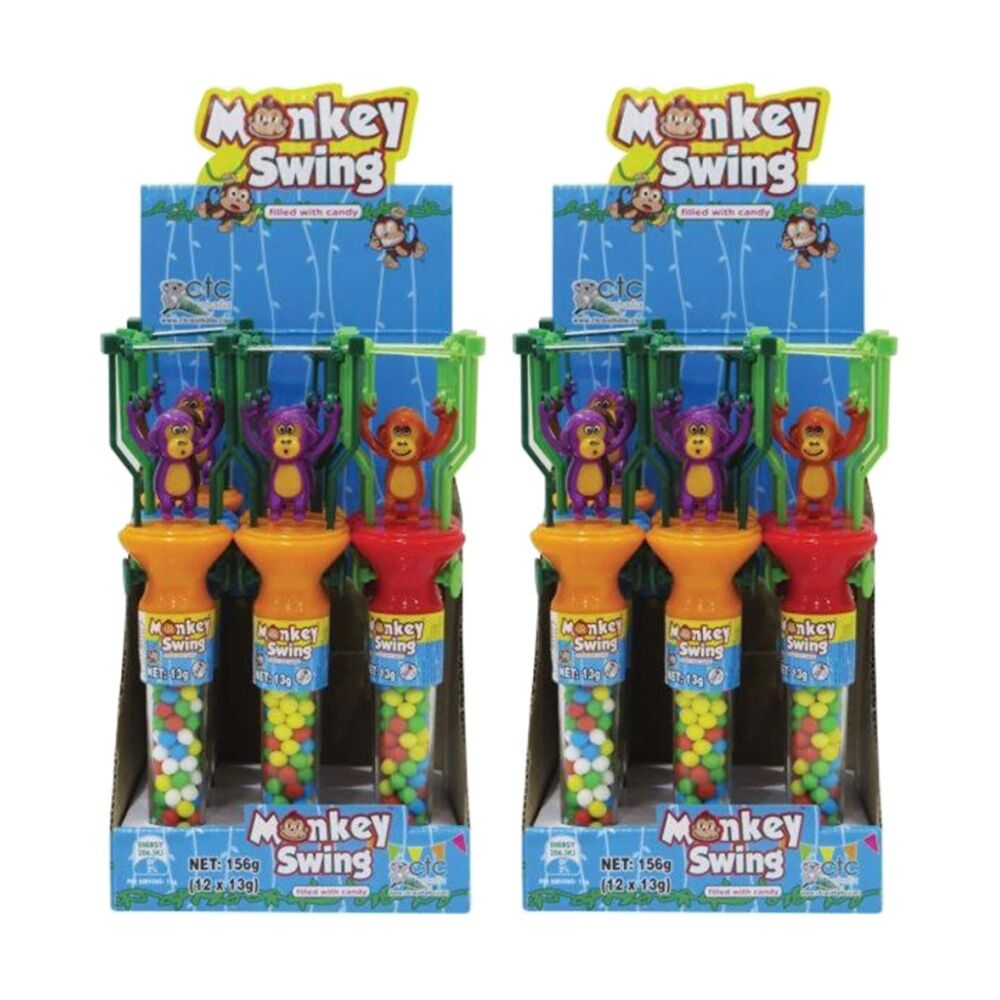 24PK Kidsmania Monkey Swing Sweets/Candy Tube Kids Toy 13g Assorted