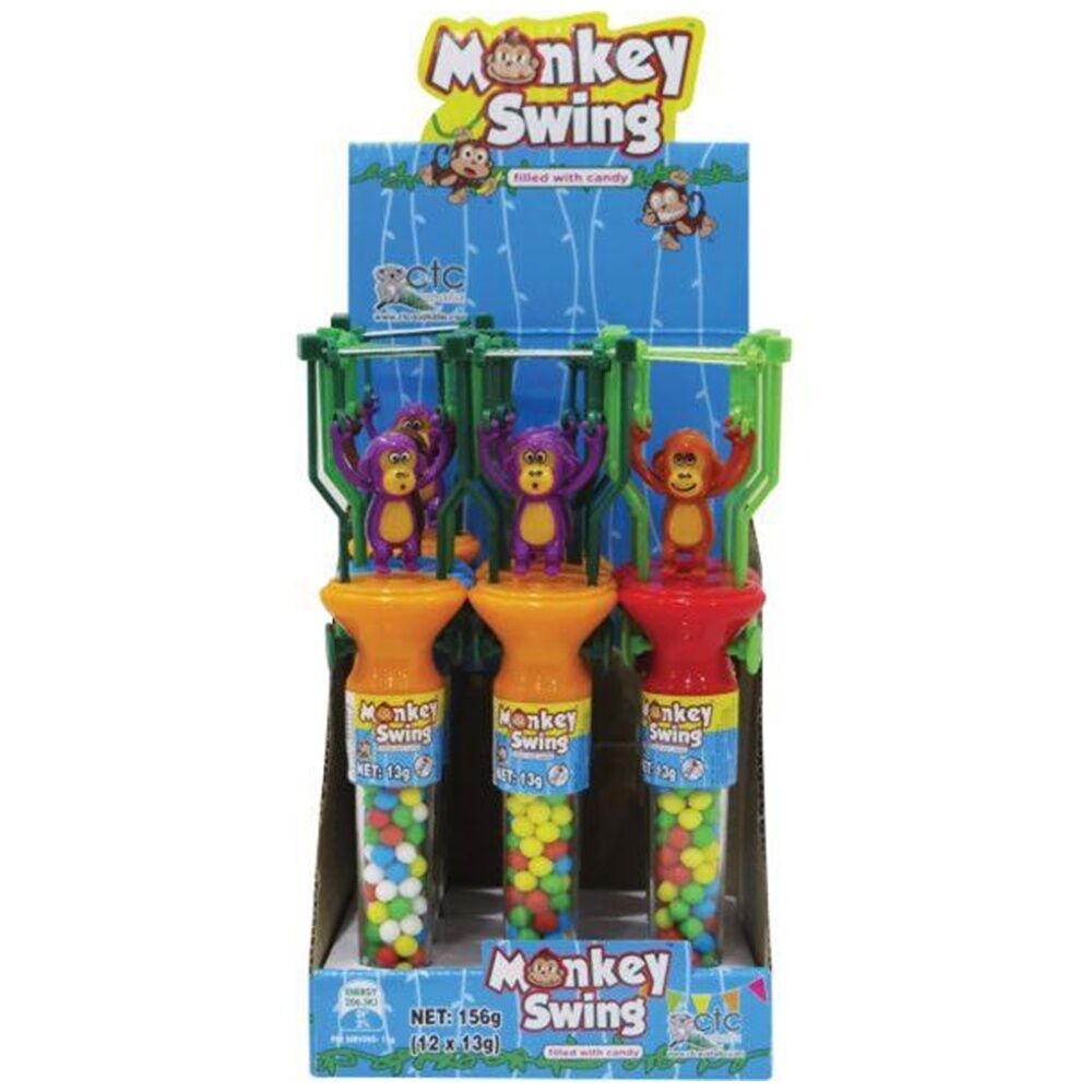 24PK Kidsmania Monkey Swing Sweets/Candy Tube Kids Toy 13g Assorted