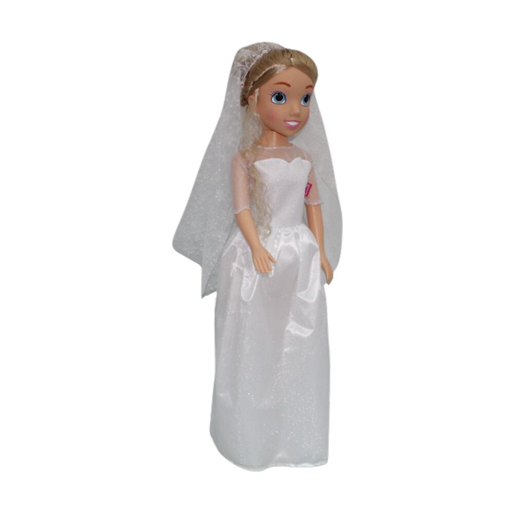 Bambolina Fashion Doll Bride Dress Veil Detailed Design Toy White 80cm