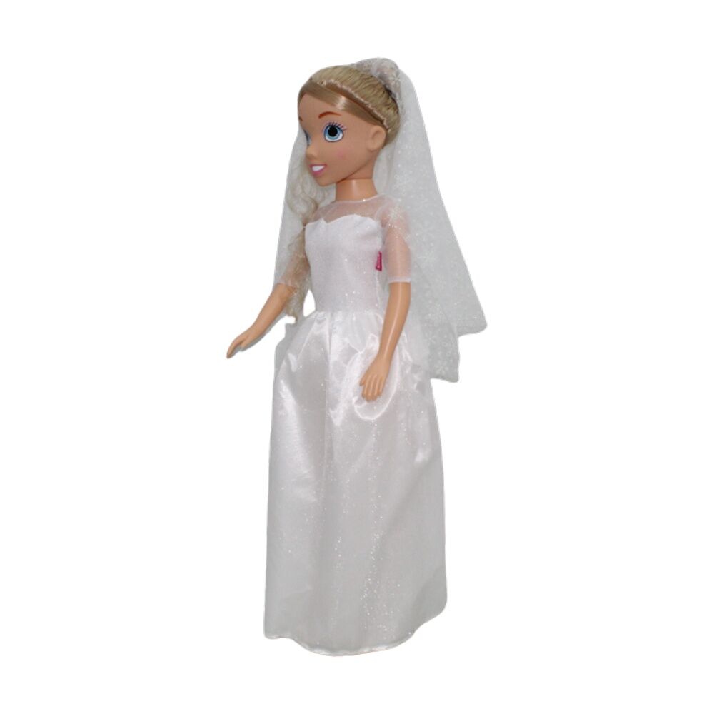 Bambolina Fashion Doll Bride Dress Veil Detailed Design Toy White 80cm
