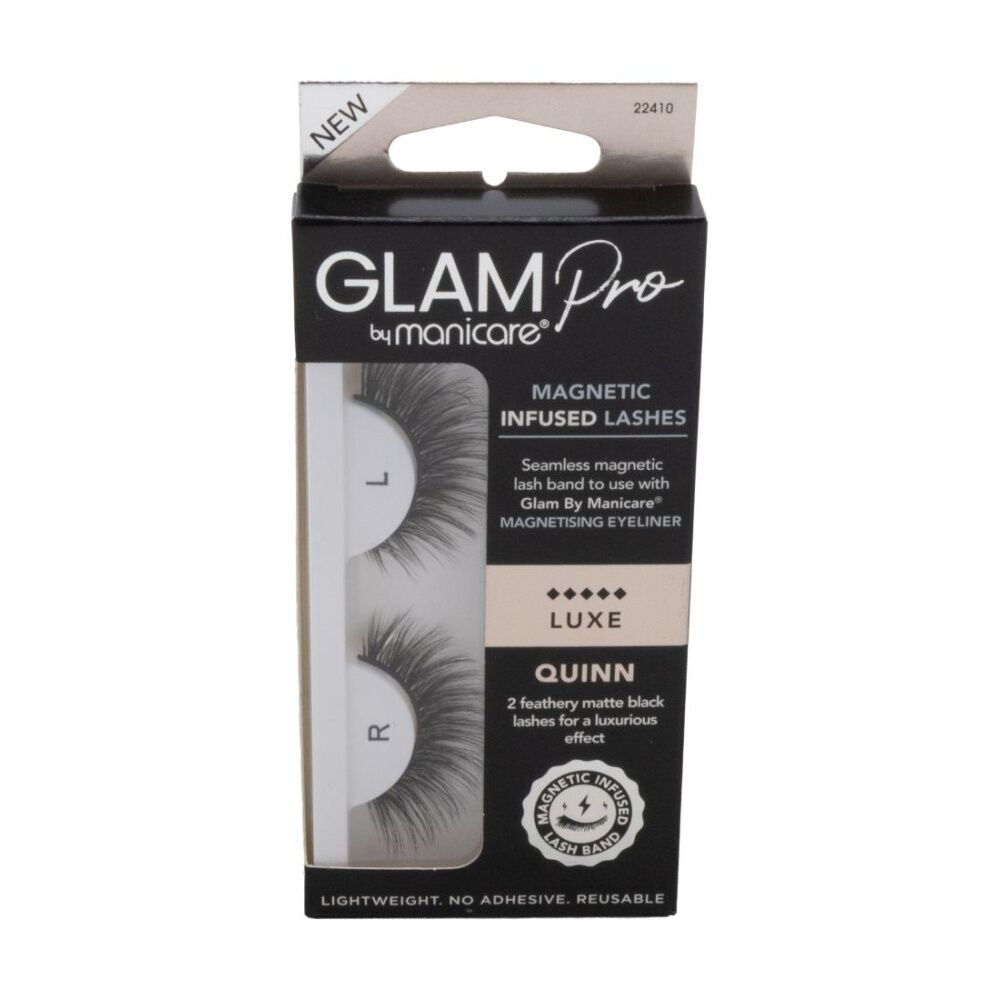 12PK Manicare Glam Pro Magnetic Infused Luxe Quinn Lashes Set Lightweight