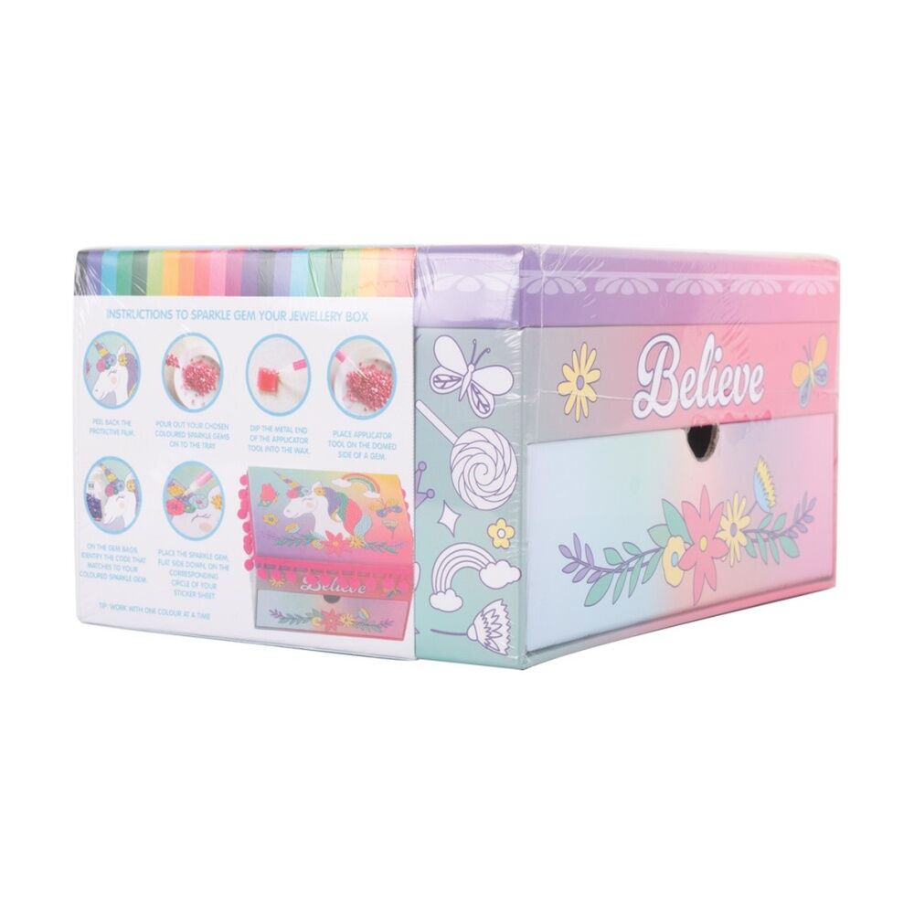 2PK Kaleidoscope Decorate Your Own Sparkle Gem Craft Jewellery Box 5y+