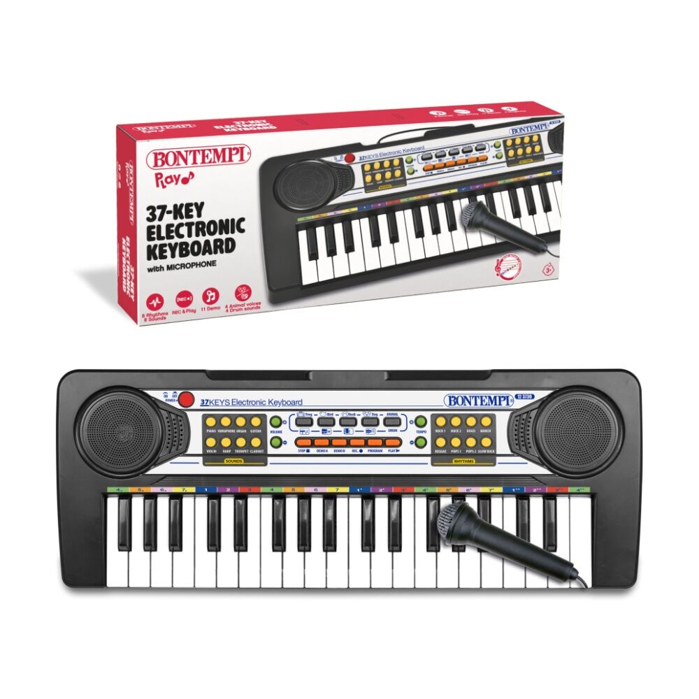 Bontempi Electronic Keyboard 37 Key With Microphone USB Charging Port Included