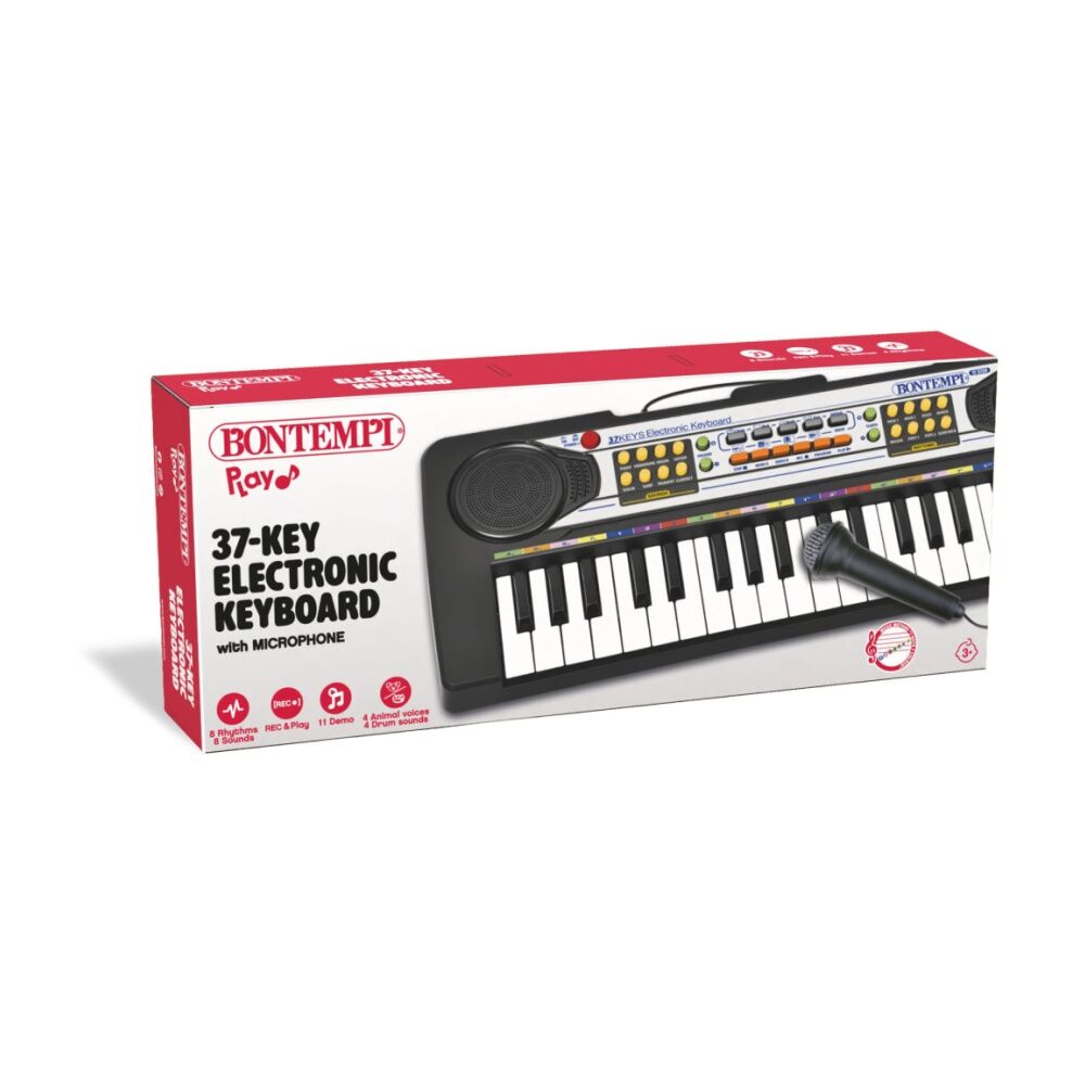 Bontempi Electronic Keyboard 37 Key With Microphone USB Charging Port Included