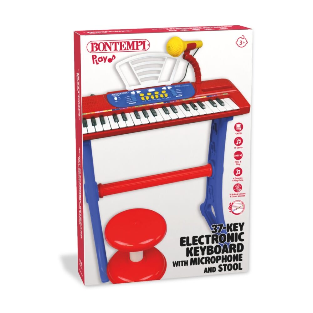 Bontempi Electronic Keyboard 37-Key With Microphone Legs And Stool