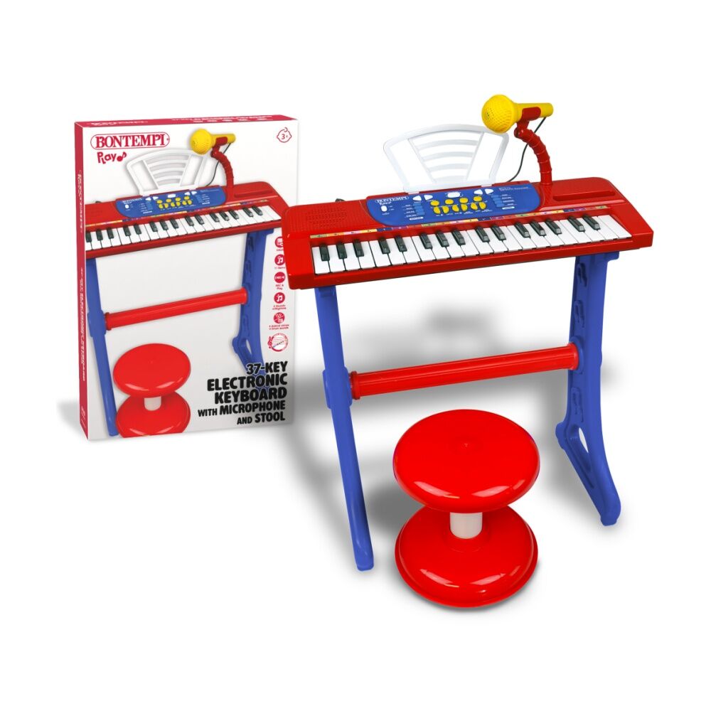 Bontempi Electronic Keyboard 37-Key With Microphone Legs And Stool