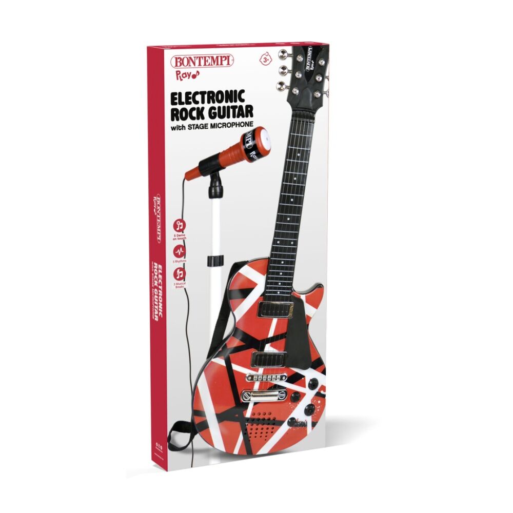 Bontempi Electronic Rock Guitar With Stand Microphone And Strap