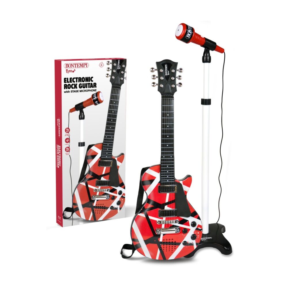 Bontempi Electronic Rock Guitar With Stand Microphone And Strap