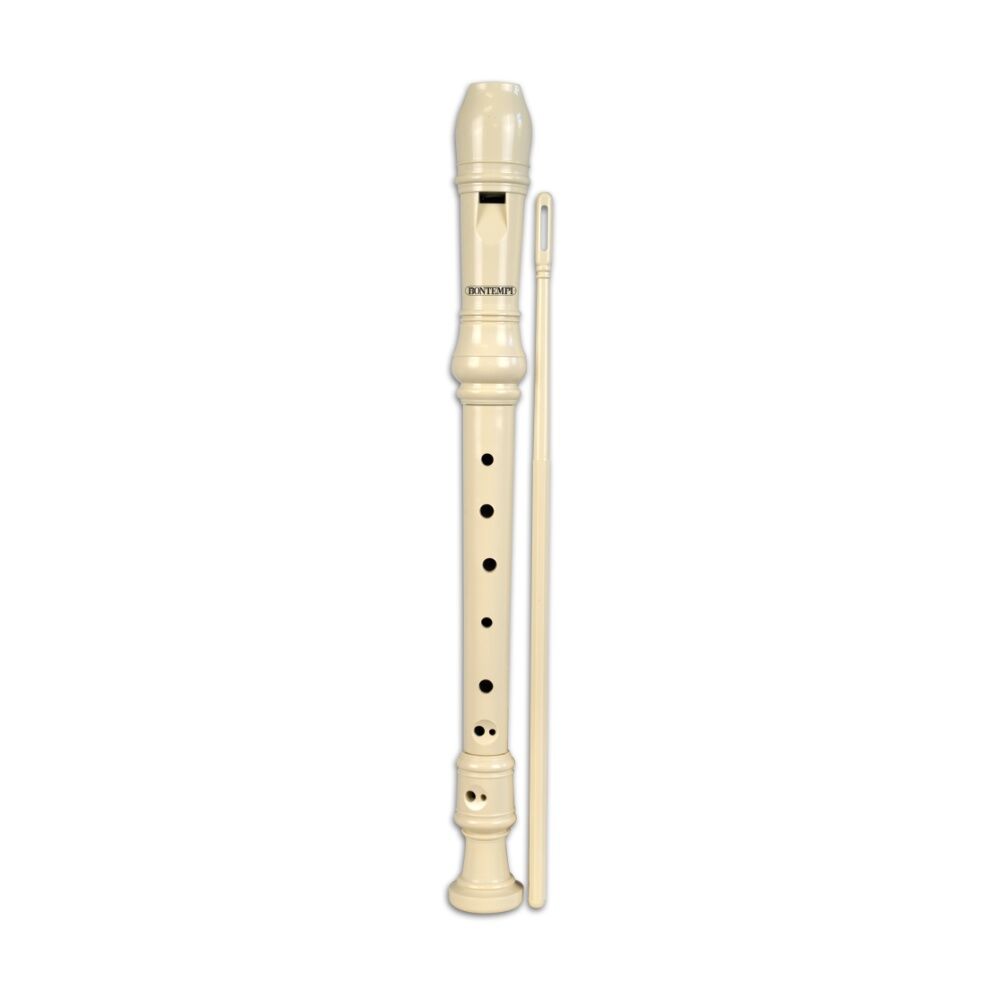 4PK Bontempi Recorder Ivory Baroque Fingering With Brush In Box Music Instrument