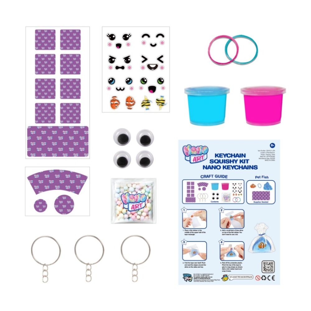 Born To Play Nano Art Keychain Kit Assorted Craft Set 6y+