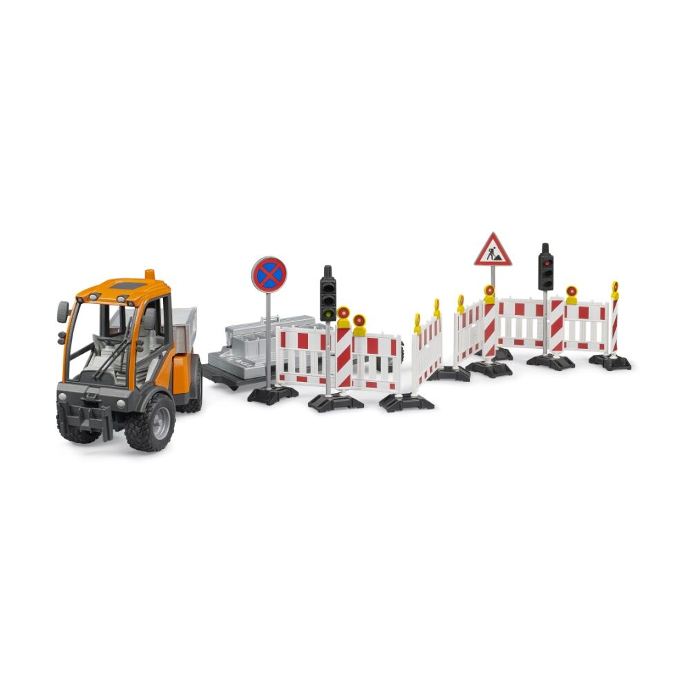 Bruder Vario Car Tipper Traffic Safety Trailer Articulated Steering Kids Toy