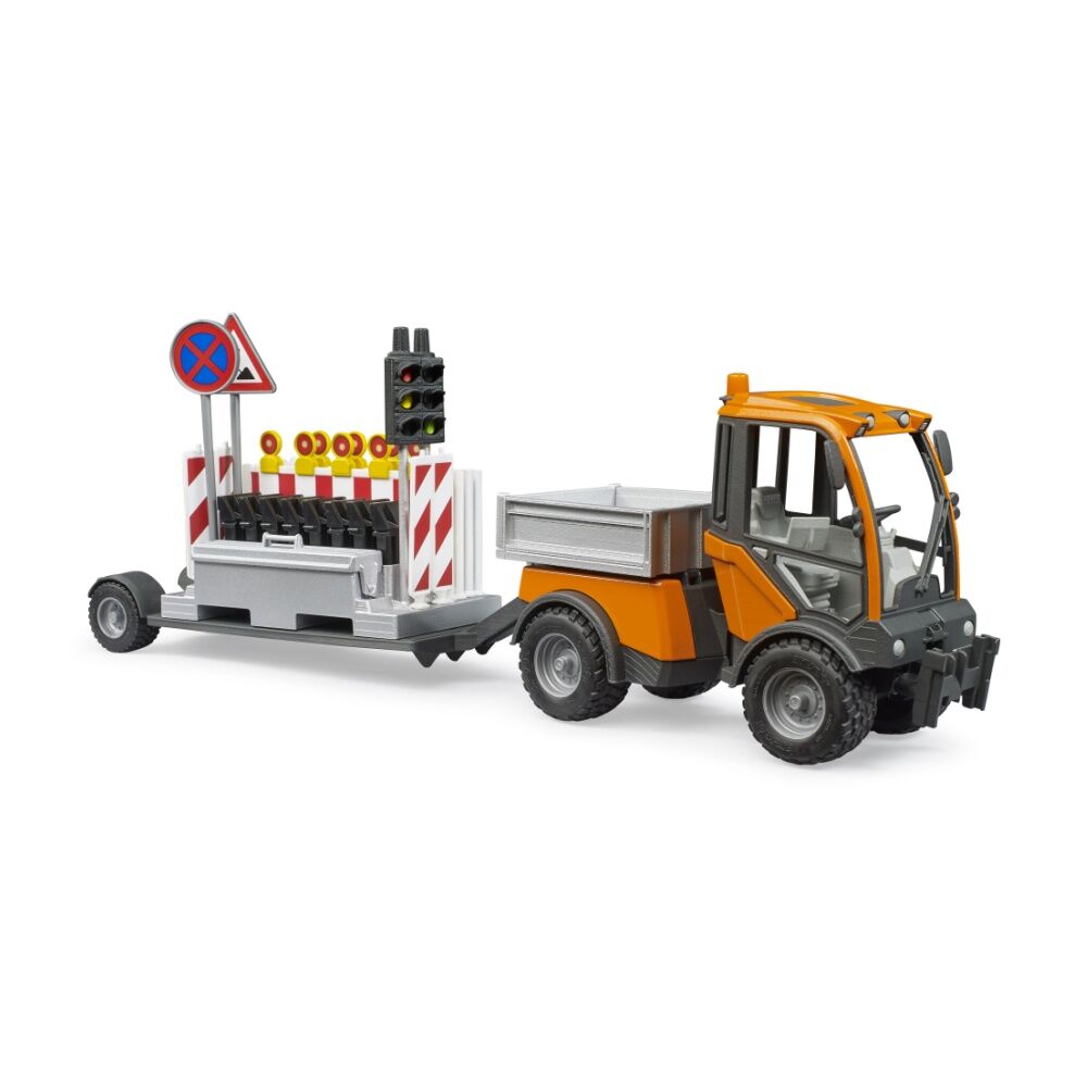 Bruder Vario Car Tipper Traffic Safety Trailer Articulated Steering Kids Toy