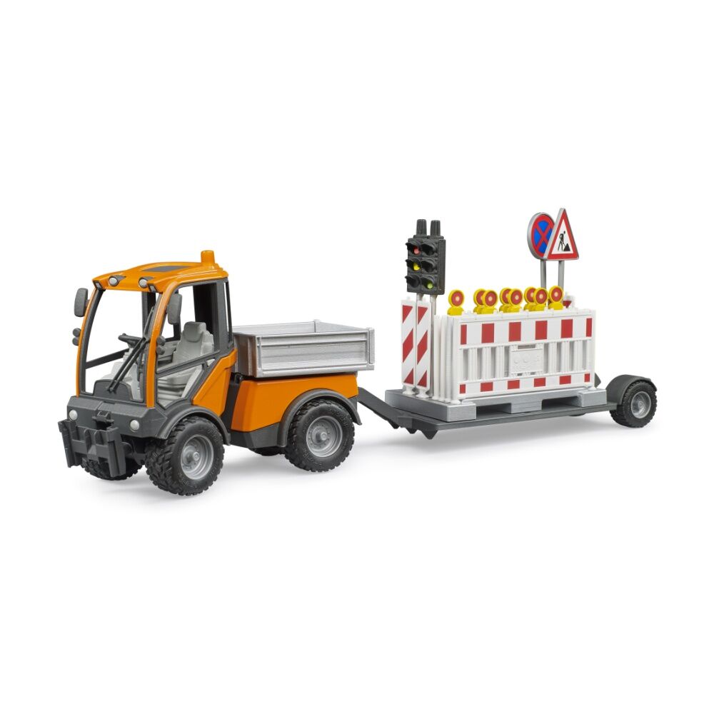 Bruder Vario Car Tipper Traffic Safety Trailer Articulated Steering Kids Toy