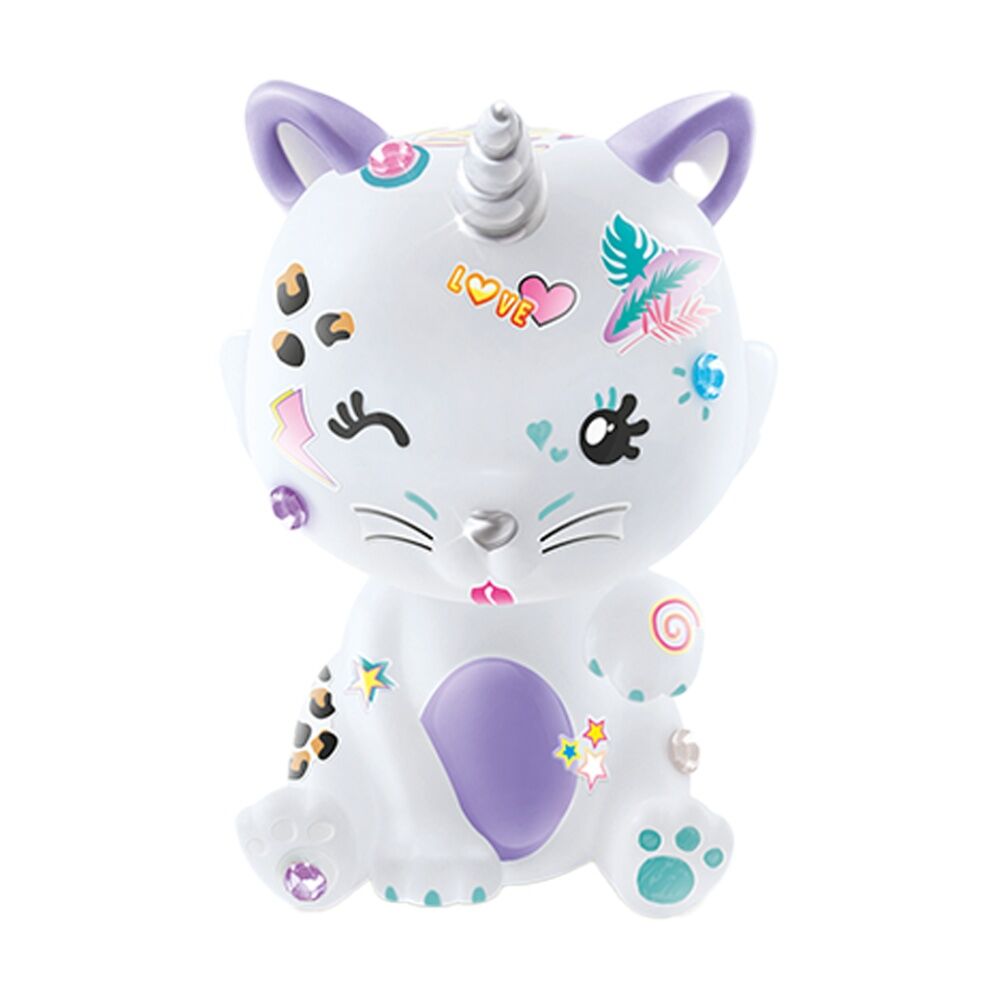 4PK Canal Toys Mini Figure Glow In The Dark Cat Unicorn DIY Kit 6y+ Multicolour