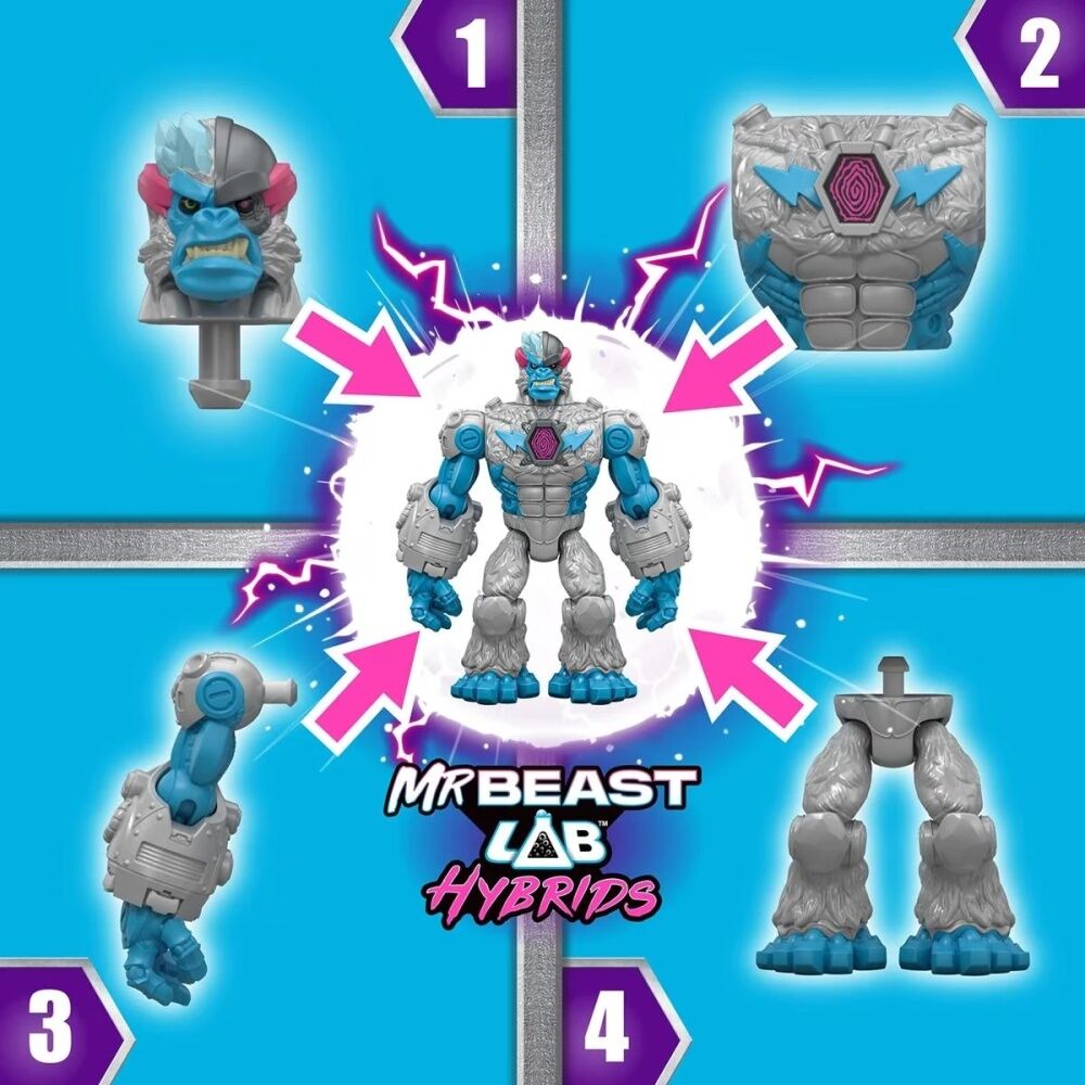 2PK MrBeast Lab Hybrids Ultimate Beast Action Figure Assorted